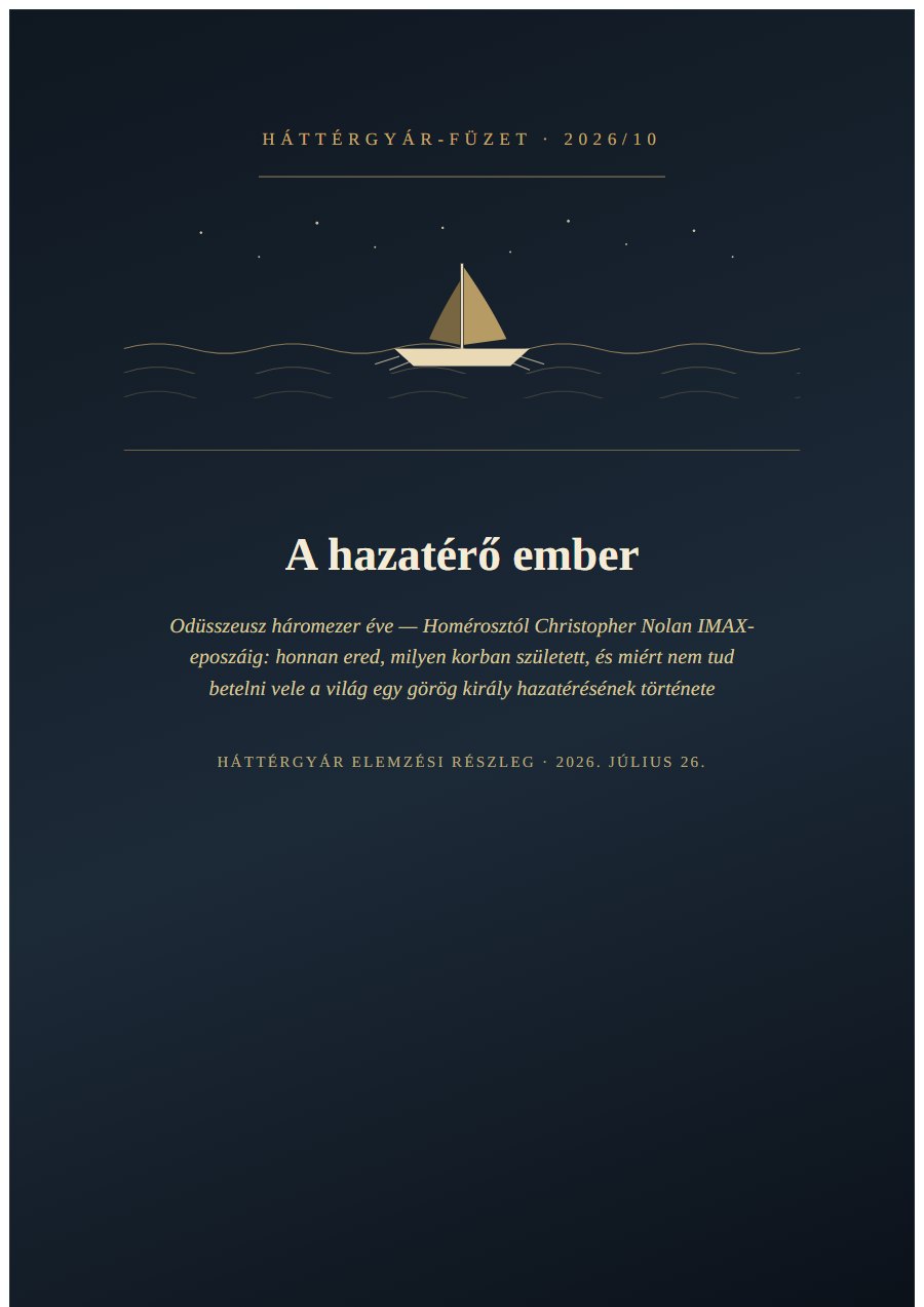 A hazatérő ember — Odüsszeusz háromezer éve borítója